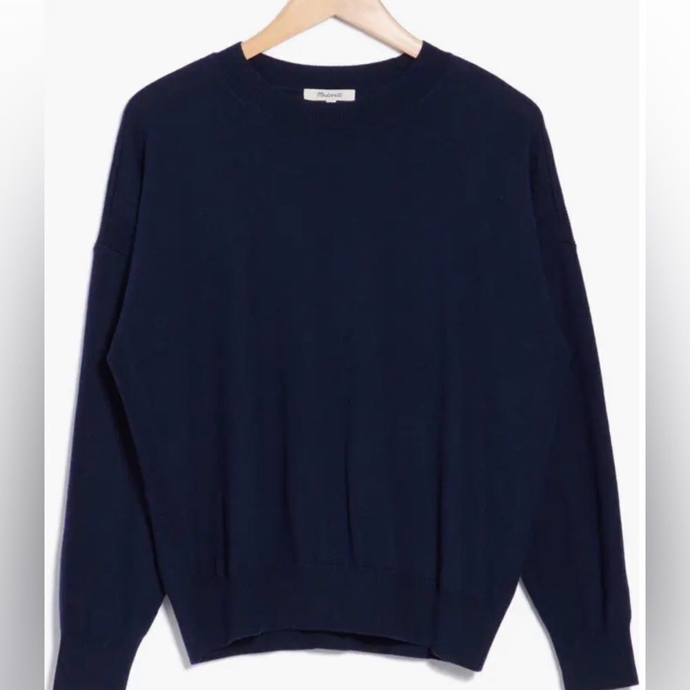 Madewell Deep Blue Crewneck Sweater
